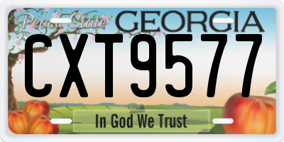 GA license plate CXT9577