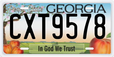 GA license plate CXT9578