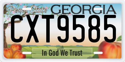 GA license plate CXT9585