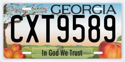 GA license plate CXT9589