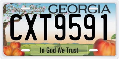 GA license plate CXT9591