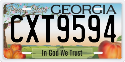 GA license plate CXT9594