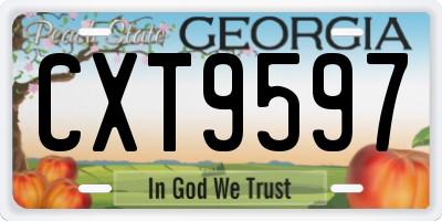 GA license plate CXT9597