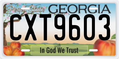 GA license plate CXT9603