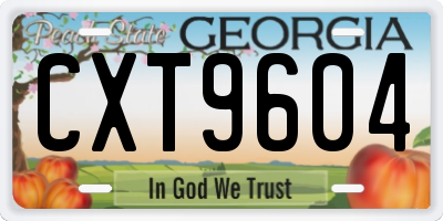GA license plate CXT9604