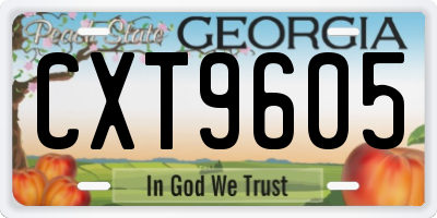 GA license plate CXT9605
