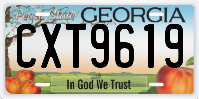 GA license plate CXT9619