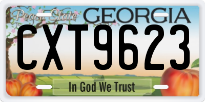 GA license plate CXT9623
