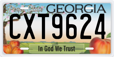 GA license plate CXT9624