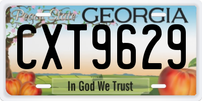 GA license plate CXT9629