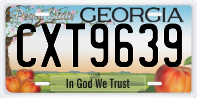 GA license plate CXT9639