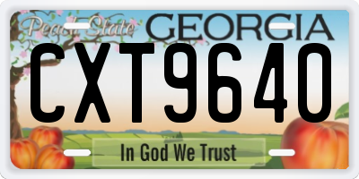 GA license plate CXT9640