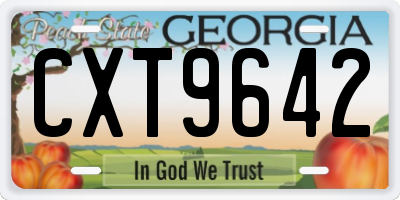 GA license plate CXT9642