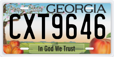 GA license plate CXT9646