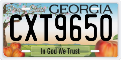 GA license plate CXT9650
