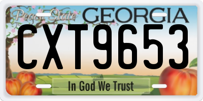 GA license plate CXT9653