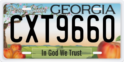 GA license plate CXT9660