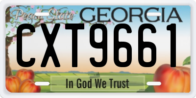 GA license plate CXT9661
