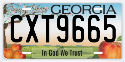 GA license plate CXT9665