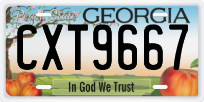 GA license plate CXT9667