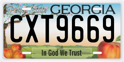 GA license plate CXT9669