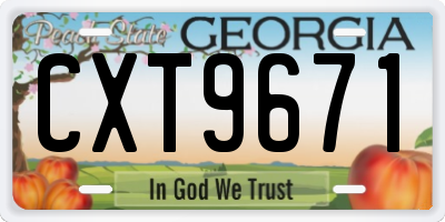GA license plate CXT9671