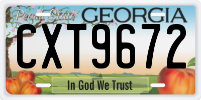 GA license plate CXT9672