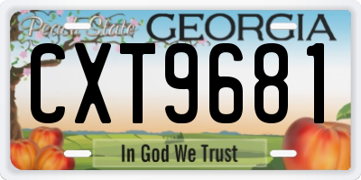 GA license plate CXT9681