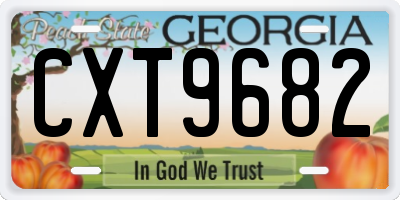GA license plate CXT9682
