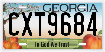 GA license plate CXT9684