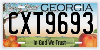GA license plate CXT9693
