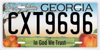 GA license plate CXT9696