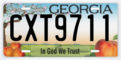 GA license plate CXT9711