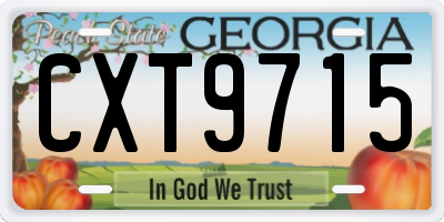 GA license plate CXT9715