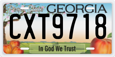 GA license plate CXT9718