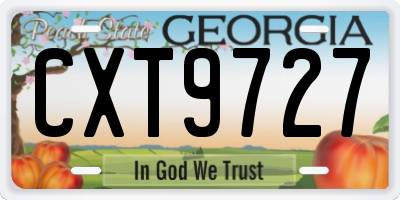 GA license plate CXT9727