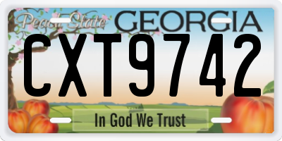 GA license plate CXT9742