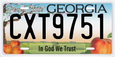 GA license plate CXT9751
