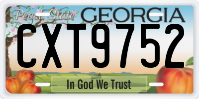 GA license plate CXT9752