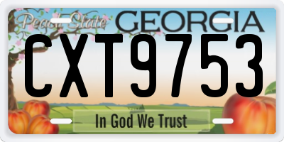 GA license plate CXT9753