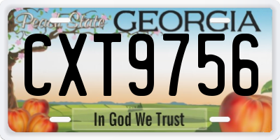 GA license plate CXT9756