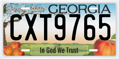 GA license plate CXT9765