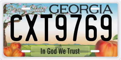 GA license plate CXT9769