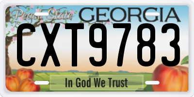 GA license plate CXT9783