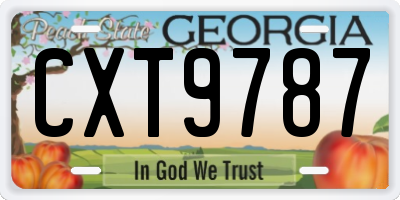 GA license plate CXT9787