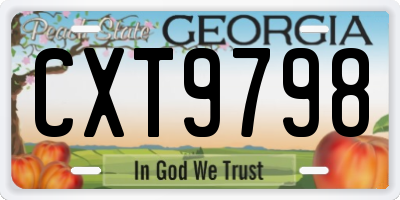 GA license plate CXT9798