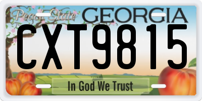 GA license plate CXT9815