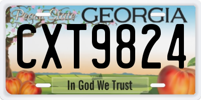 GA license plate CXT9824