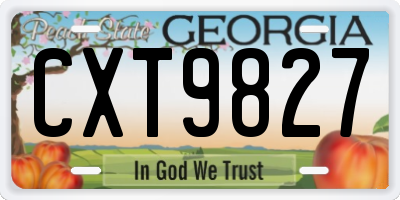 GA license plate CXT9827
