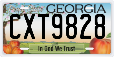 GA license plate CXT9828